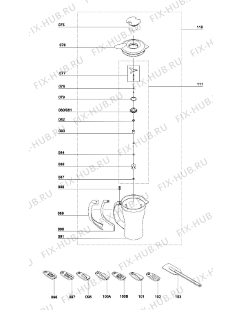 Взрыв-схема комплектующей Electrolux EFP4400 - Схема узла Mixer